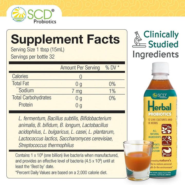 supplement facts of herbal probiotics